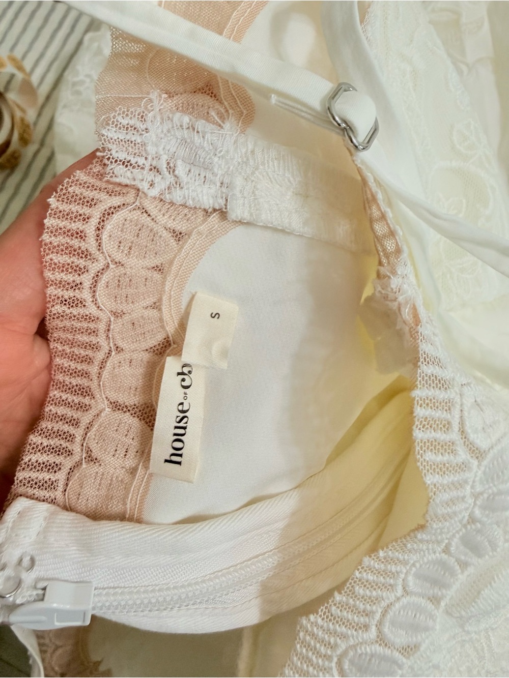House of CB CHLOE White Custom Lace Cotton Midi Sundress Small cup A/C NWOT - Picture 8 of 8